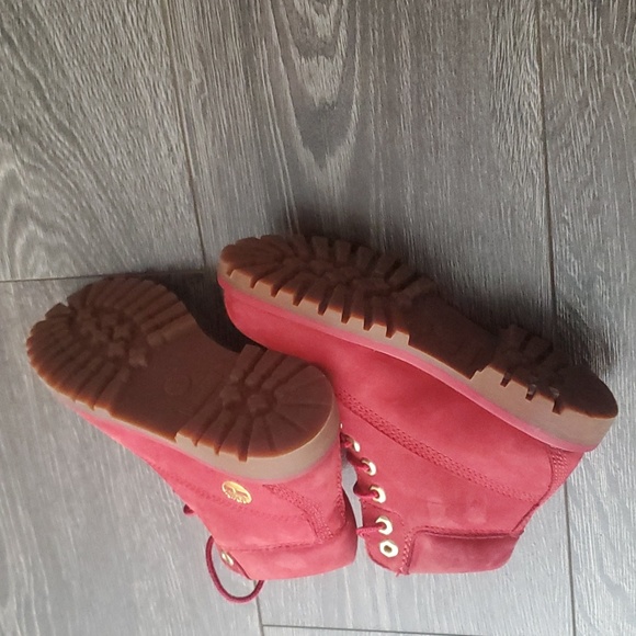 Timberland Boots RED - Kids size 12 shoes Unisex - Picture 4 of 8
